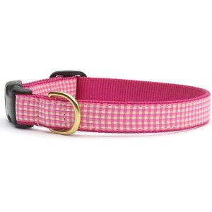 Size Small Preppy Pink Gingham Pet Dog Collar by Up Country